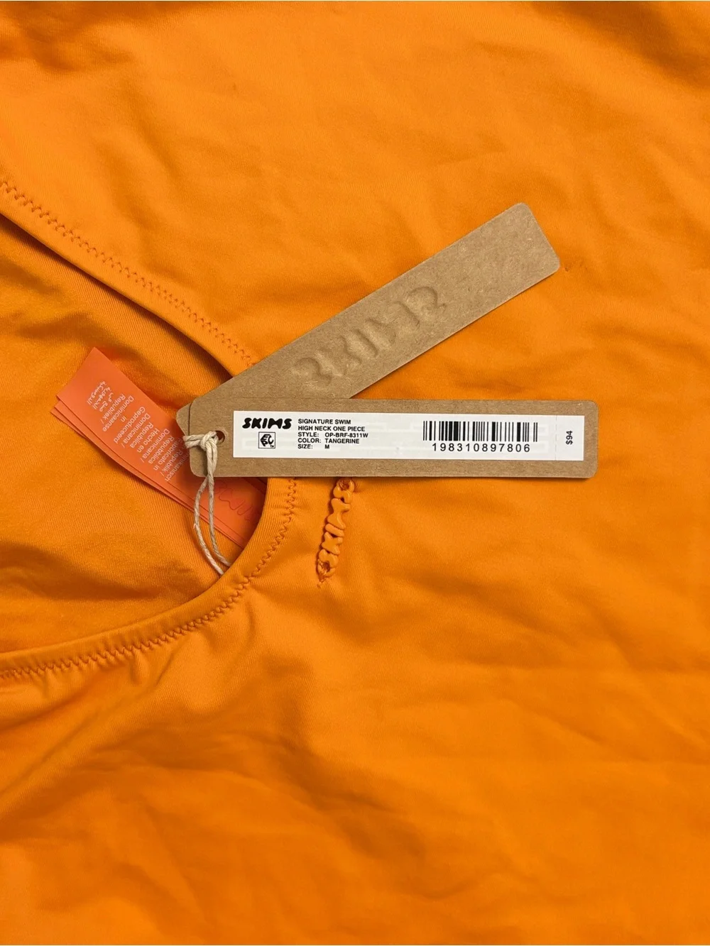 🧡 SKIMS Signature Swim High Neck One Piece Swimsuit | Tangerine | M | NWT 🧡